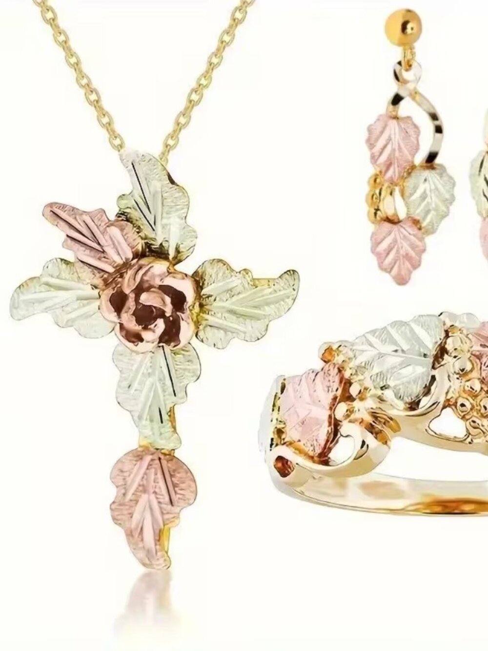 Leaf Necklace, Ring and Earring Set